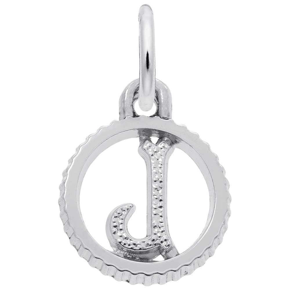 Sterling Silver Open Disc Initial Charm
