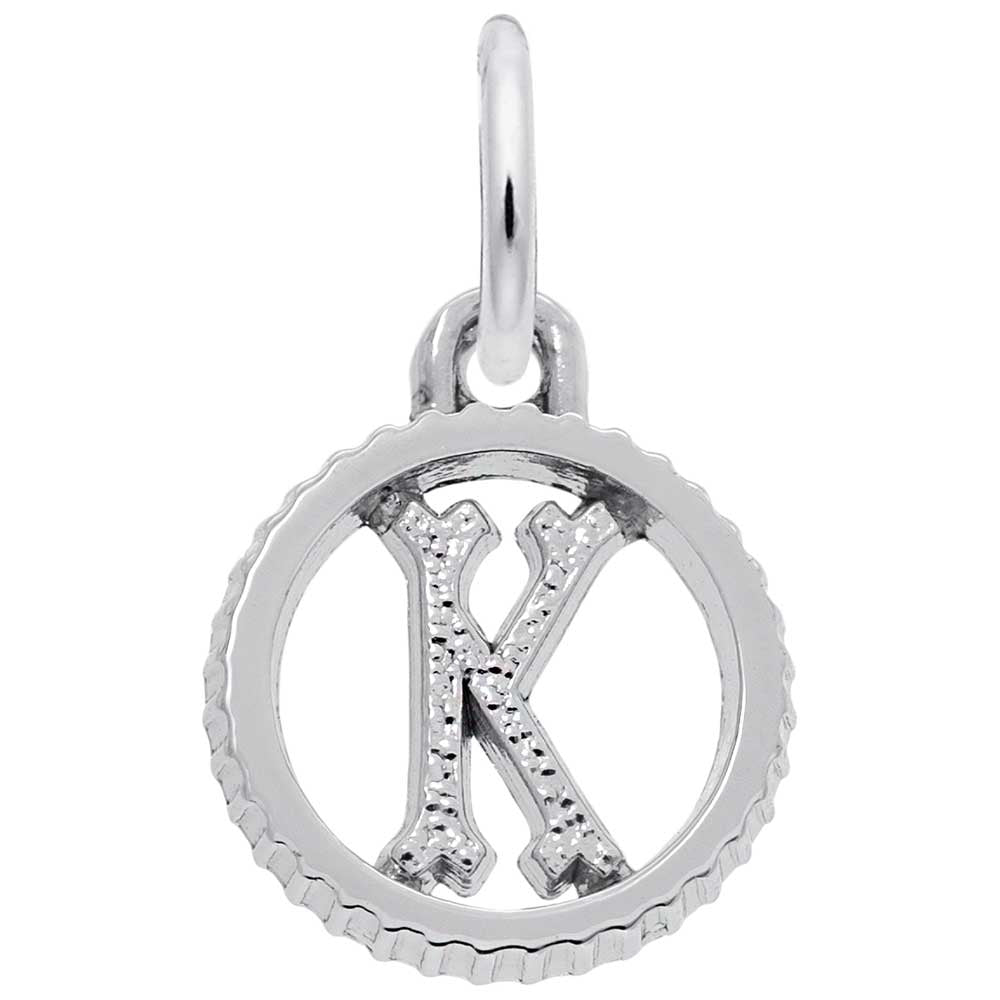 Sterling Silver Open Disc Initial Charm
