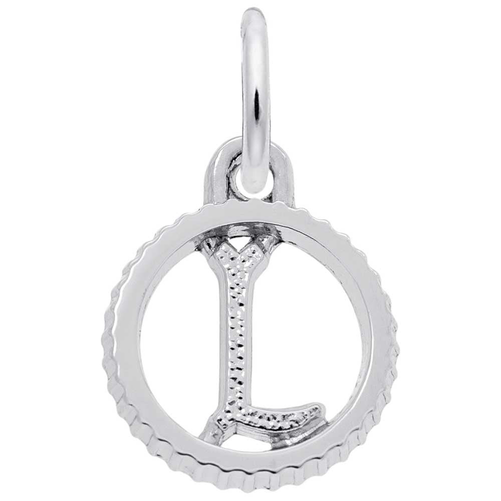 Sterling Silver Open Disc Initial Charm