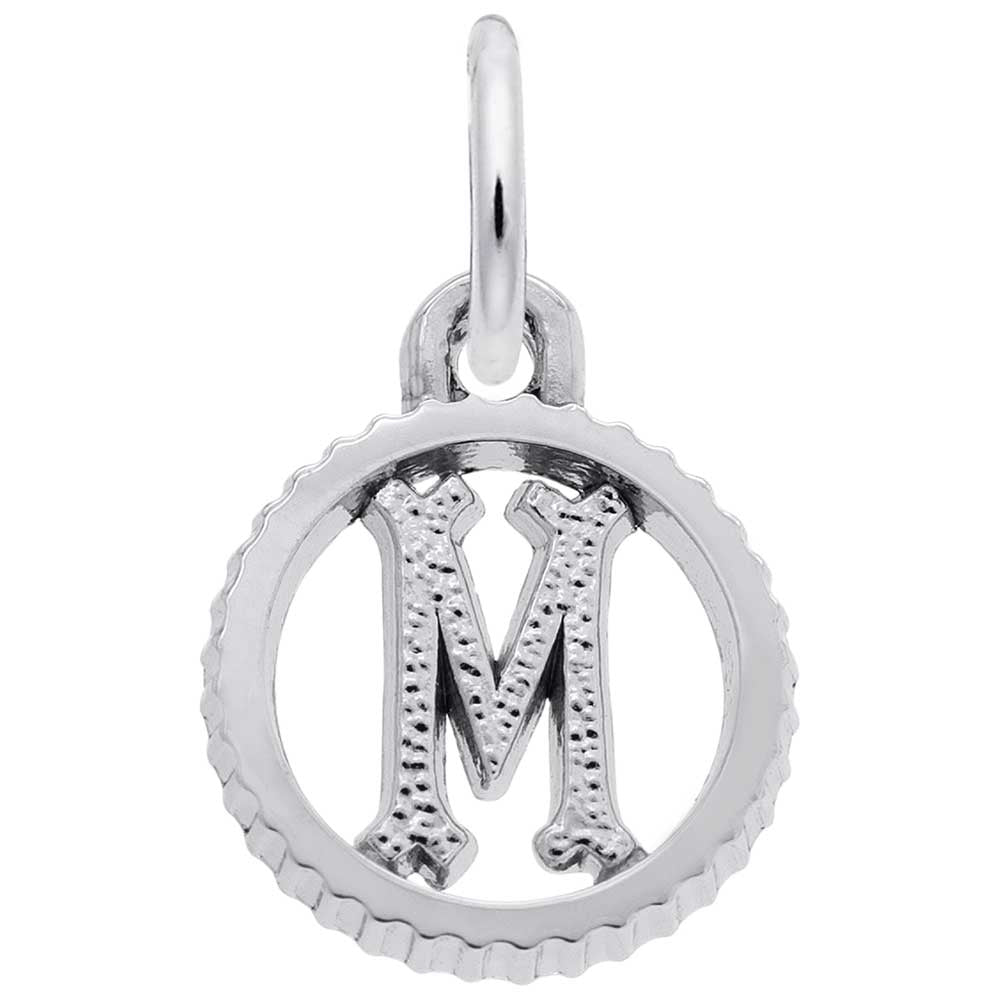 Sterling Silver Open Disc Initial Charm