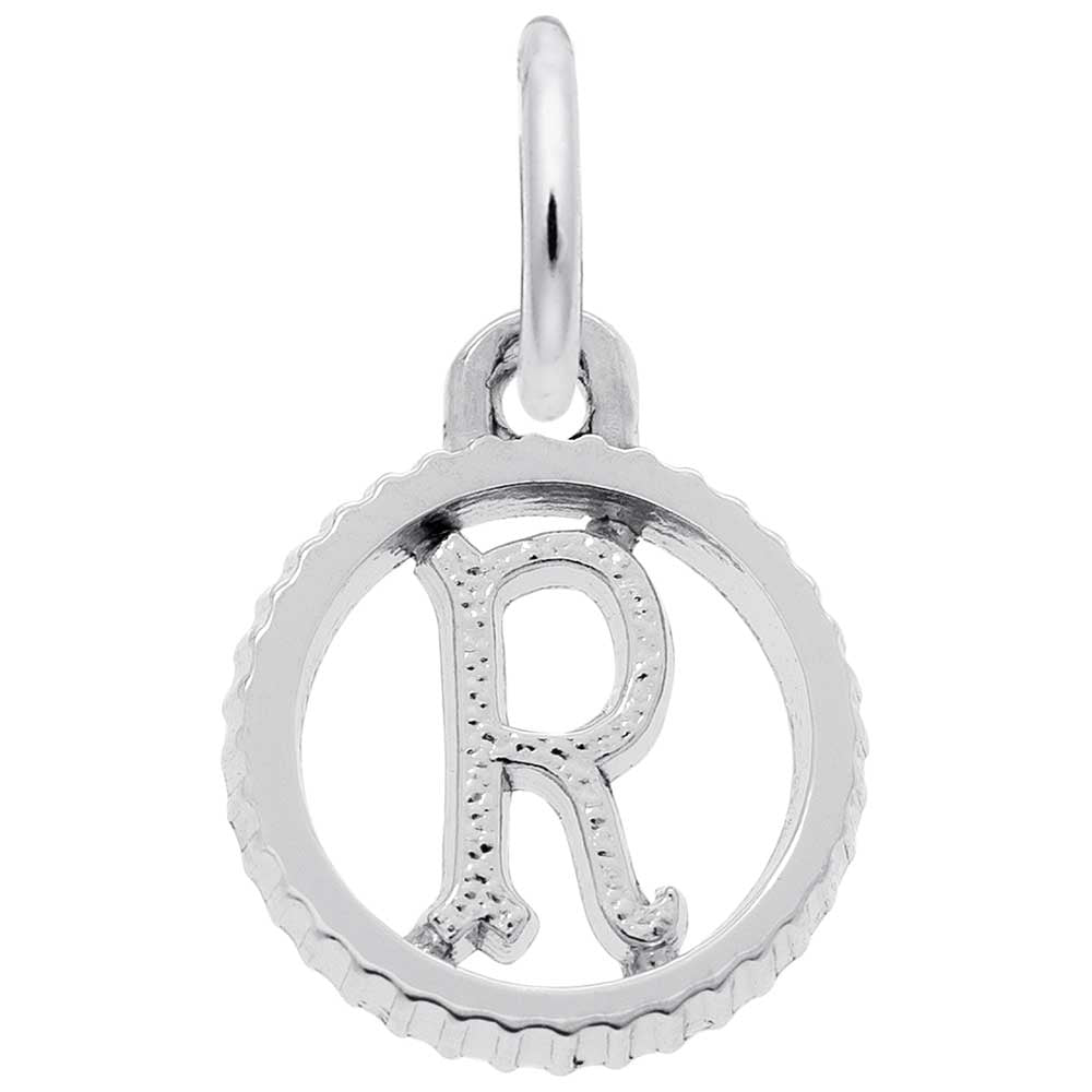 Sterling Silver Open Disc Initial Charm