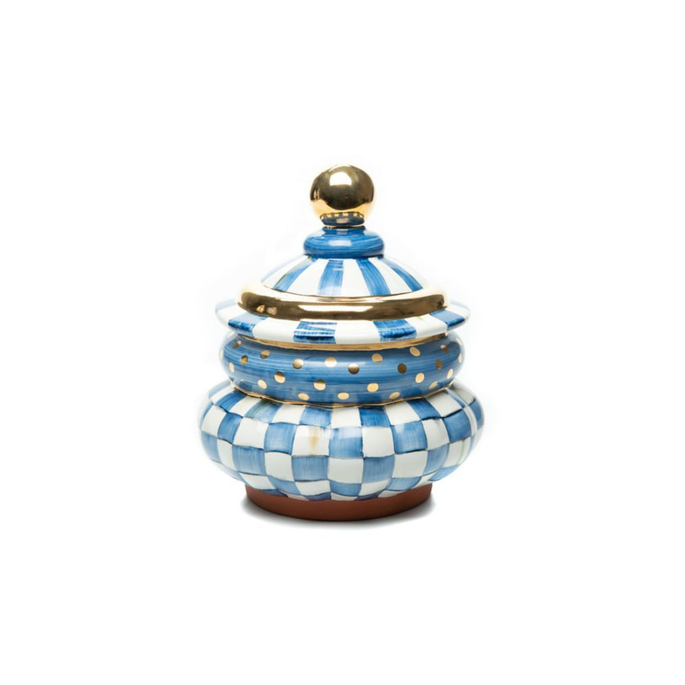 MacKenzie-Childs Groovy Canister Royal Check