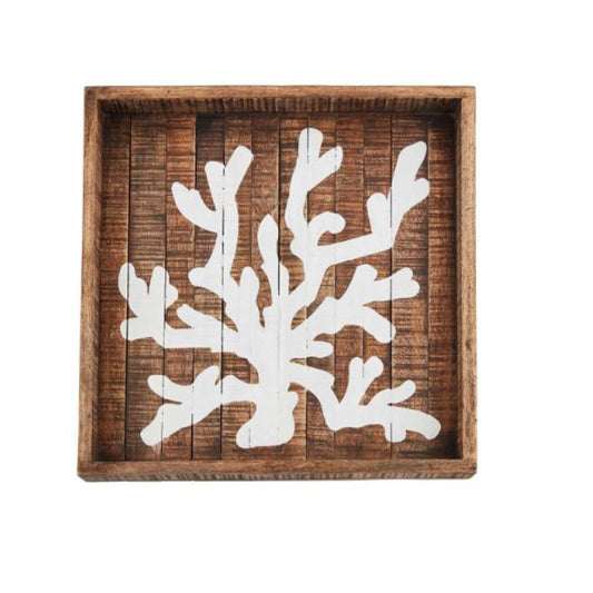 Mud Pie Coral Slat Tray