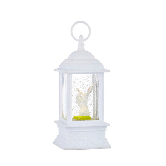 Bunny and Baby Animated 9.5" Lighted Water Lantern