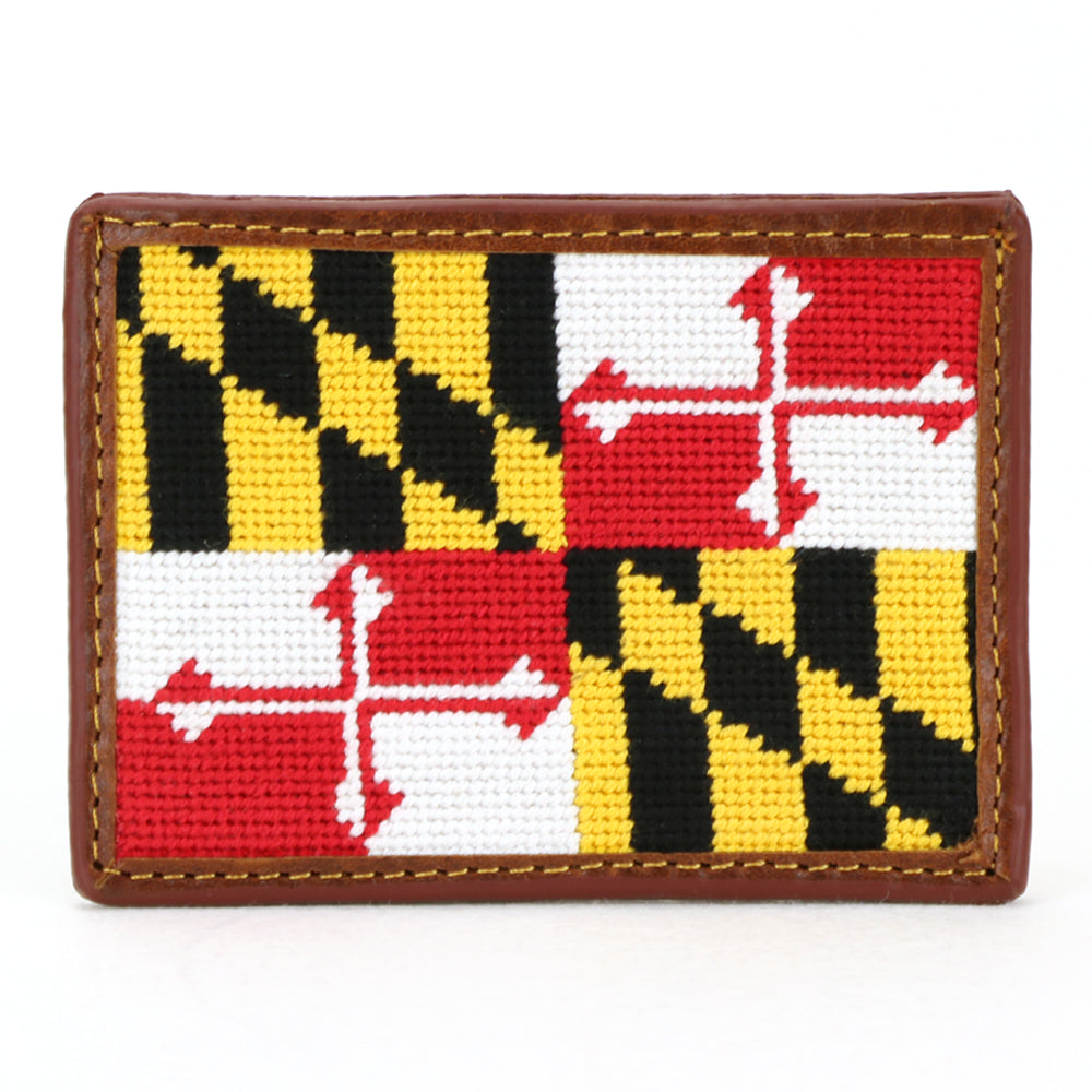 Smathers & Branson Maryland Flag Needlepoint Card Wallet