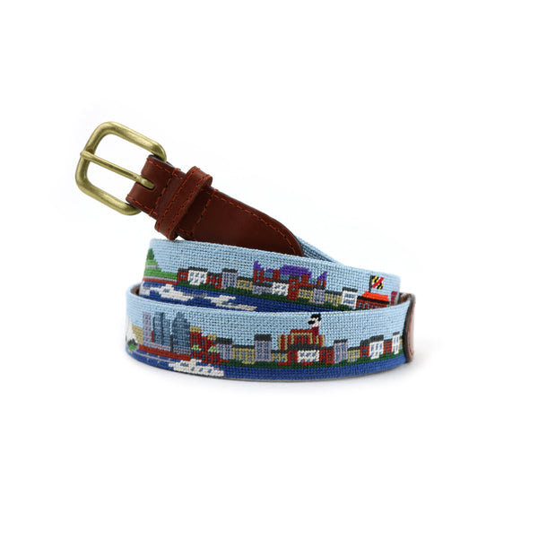 Smathers& Brandson Handstitched Needlepoint Striped Women\'s Belt Sz 34 Smathers & Branson Mulligan Needlepoint Belt – Glaze & Gordon main image 2
