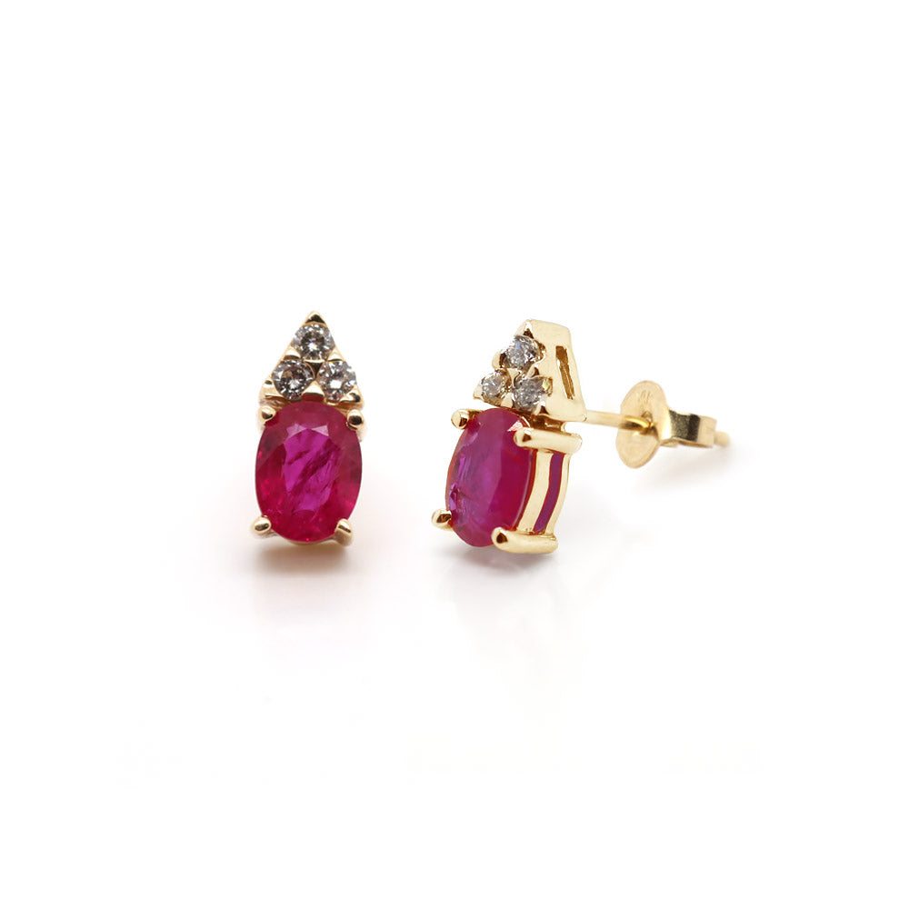 14k Ruby and Diamond Earrings