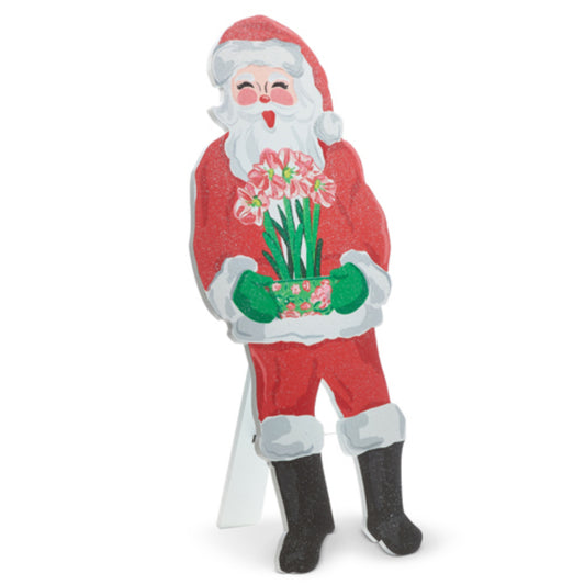 Raz Imports Amaryllis Santa Cutout
