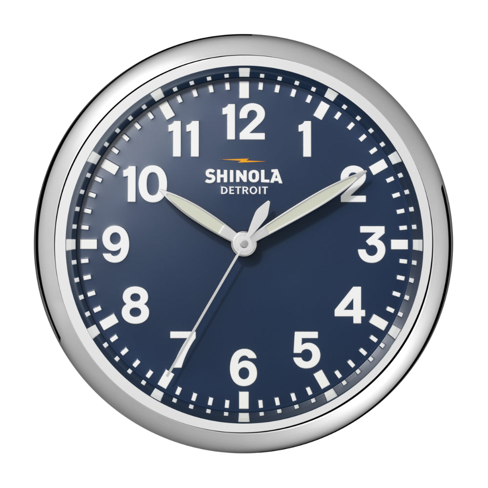 Shinola Runwell Chrome Case Wall Clock