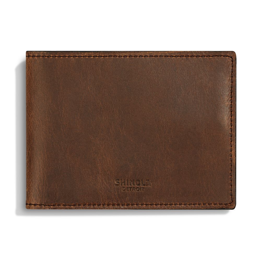 Shinola Slim Bifold 2.0 Navigator Wallet-Medium Brown