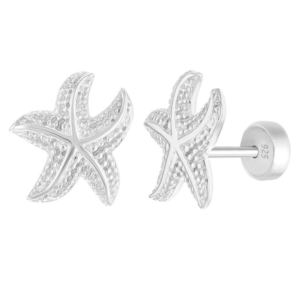 Children's Sterling Silver Starfish Earrings