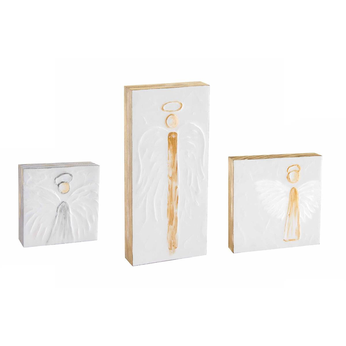 A collection of angel blocks on a white background. 