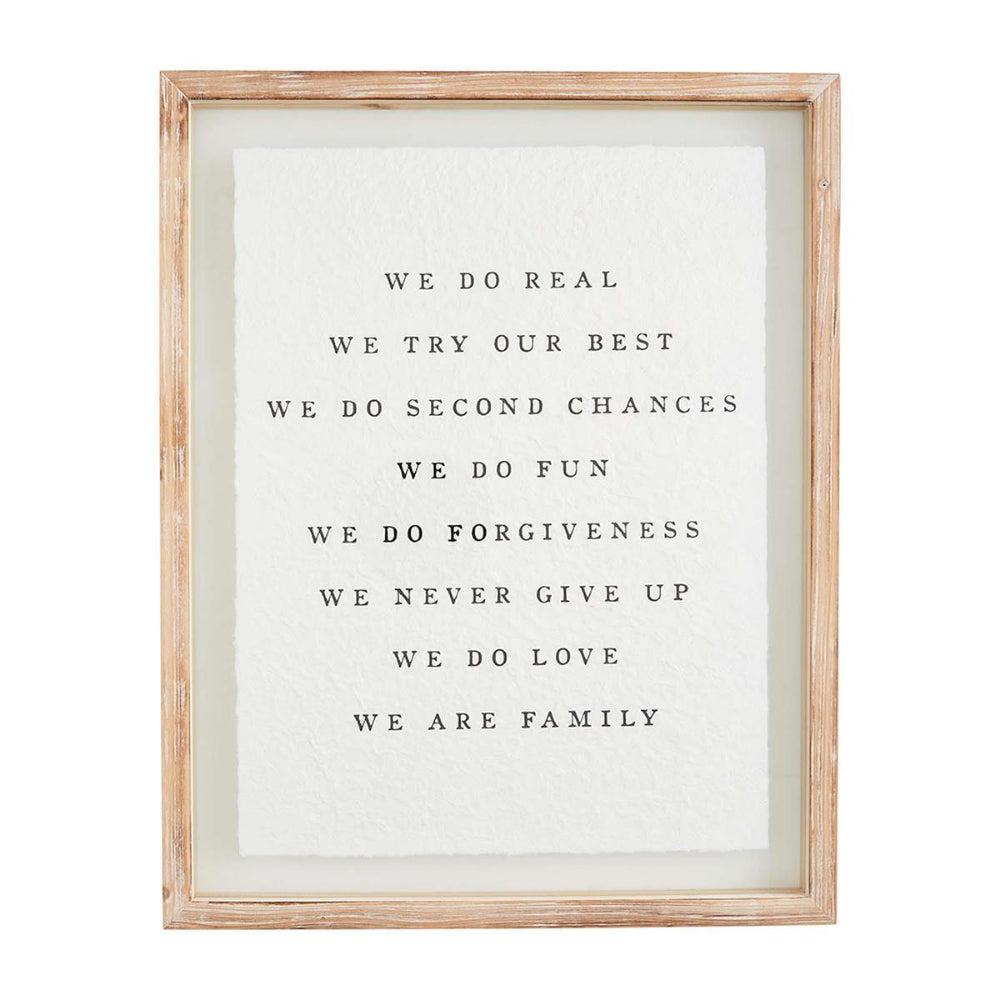 Mud Pie We Are Family Glass Plaque -IN STORE PICKUP ONLY!
