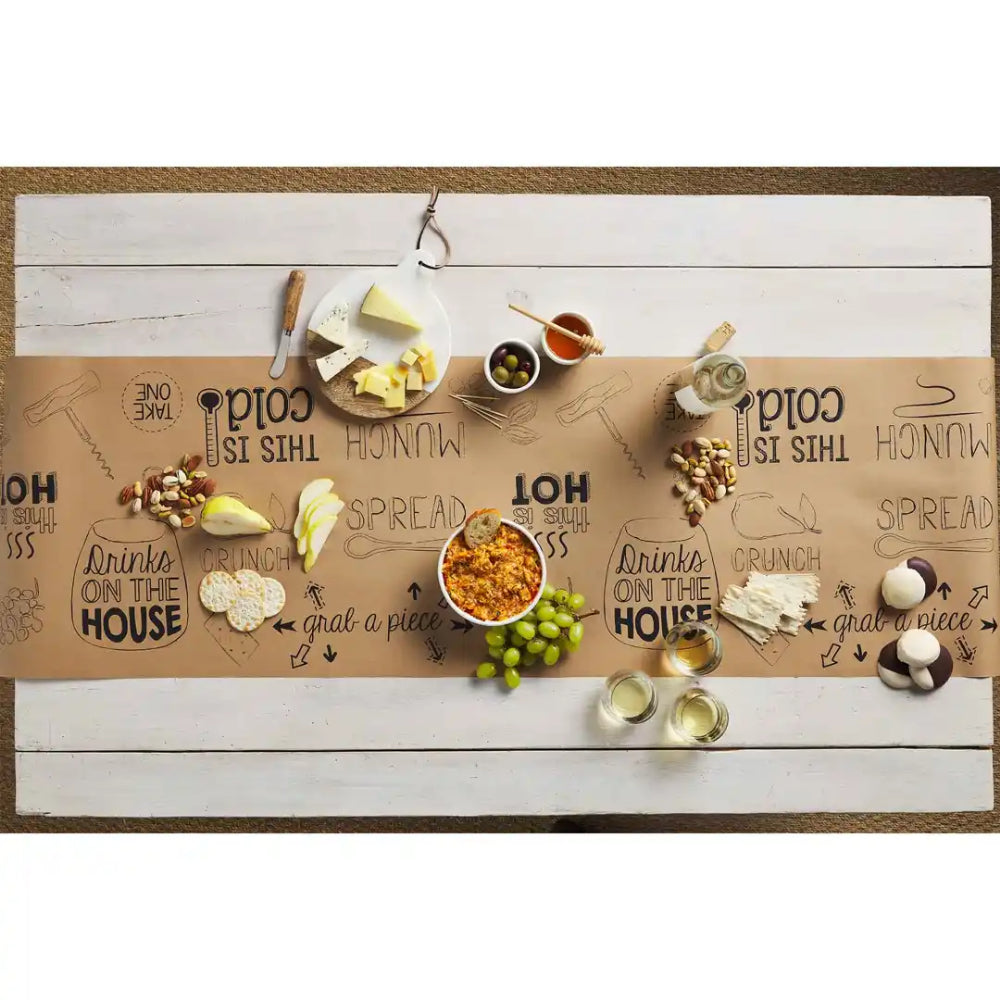 Decorative Disposable Paper Table Runner - Fall Leaves & Mushroom Print Design - 30 Feet x 20 inch from Primitives by Kathy