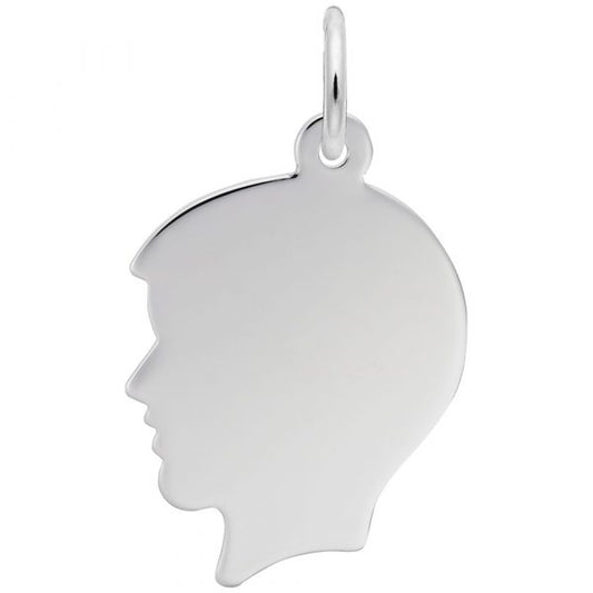Sterling Silver Boys Head Charm