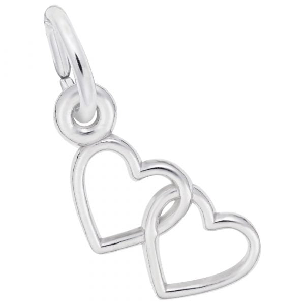 Sterling Silver Double Heart Charm