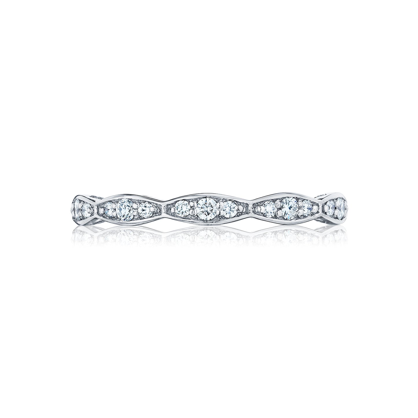 Tacori Sculpted Crescent Marquise Design Wedding Band with Diamond