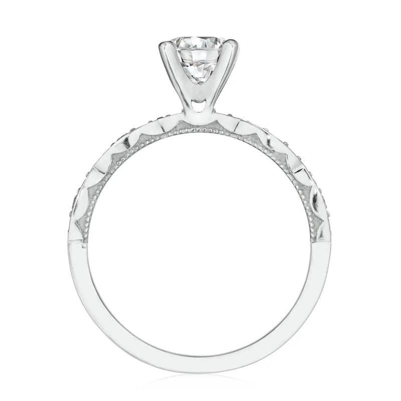 Tacori Sculpted Crescent 18KW Round Solitaire Engagement Ring