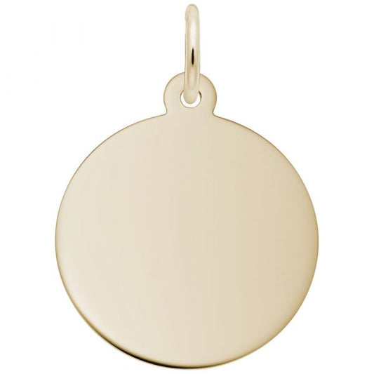 14k Yellow Gold Disc Charm