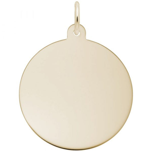 14k Gold Large Round Disc Charm