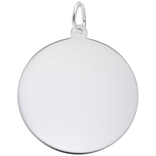 Sterling Silver Disc Extra Large Charm