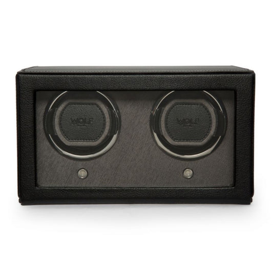 Wolf Designs Cub Double Watch Winder with Cover - Black