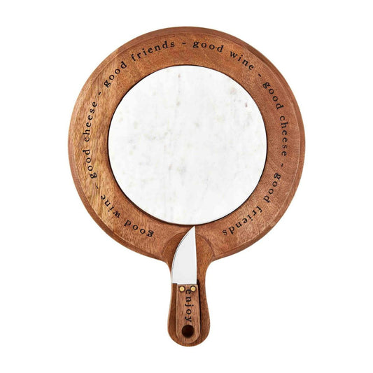 Mud Pie Marble Inset Cheese Board Set