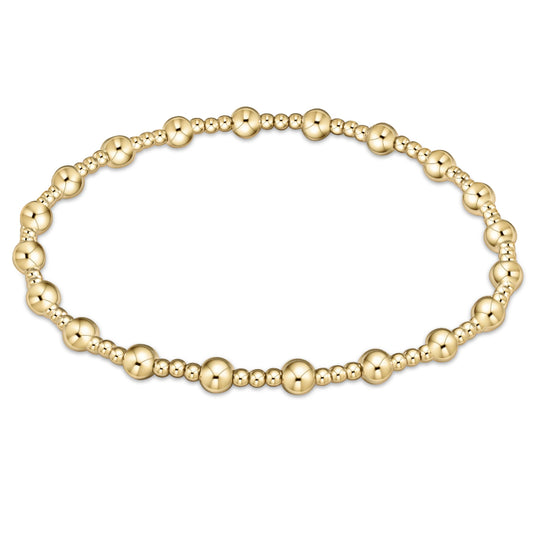 enewton 7.25" extends Classic Sincerity Pattern 4mm - 6mm Bead Bracelet - Gold