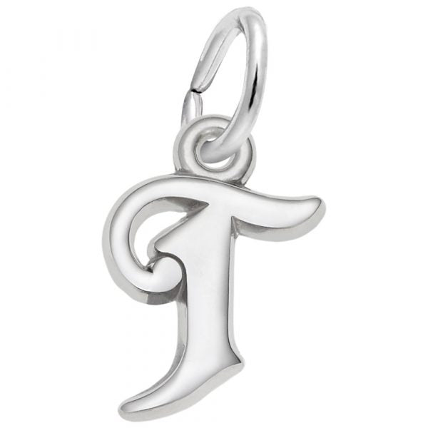 Sterling Silver Curly Initial Charm