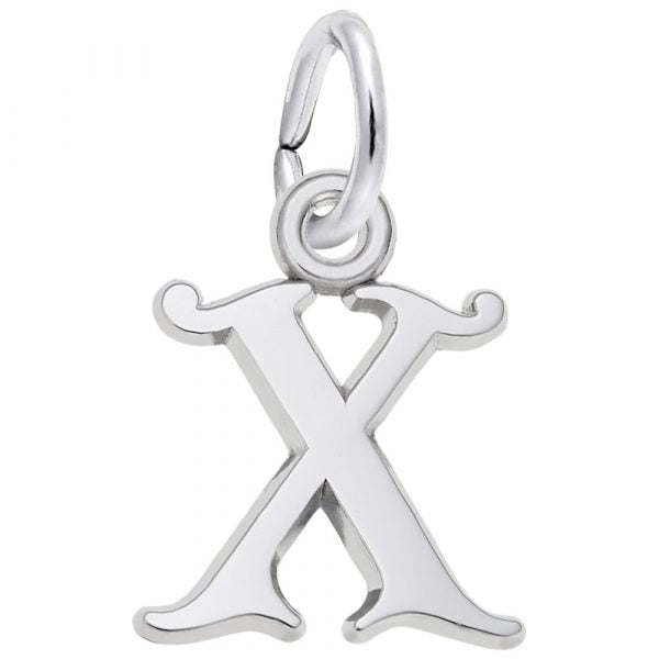 Sterling Silver Curly Initial Charm