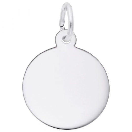 Sterling Silver Petite Round Disc Charm