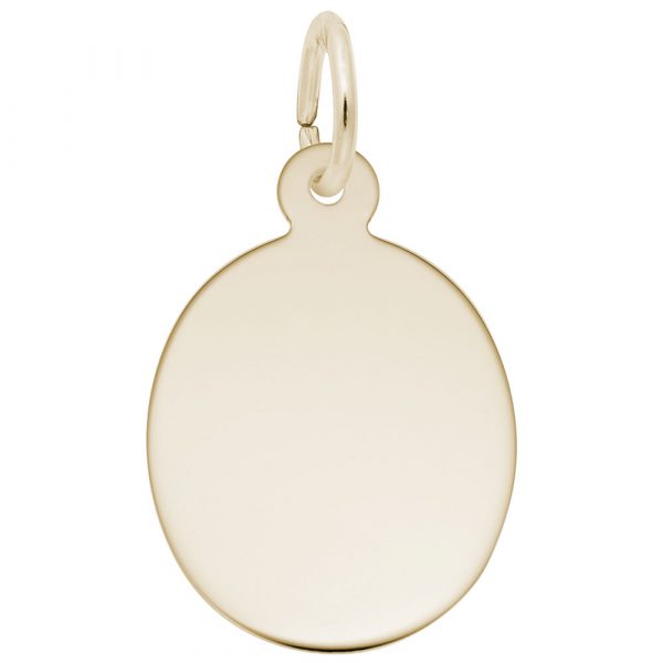 14K Yellow Gold Oval Disc Charm
