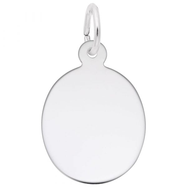 Sterling Silver Oval Disc Charm