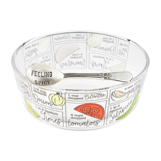 Mud Pie Salsa Glass Dip Bowl Set