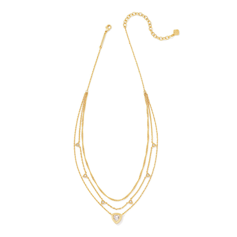 Kendra Scott Arden Multi Strand Necklace in White Crystal