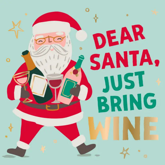 Funny Christmas Cocktail Napkins - Bring Wine