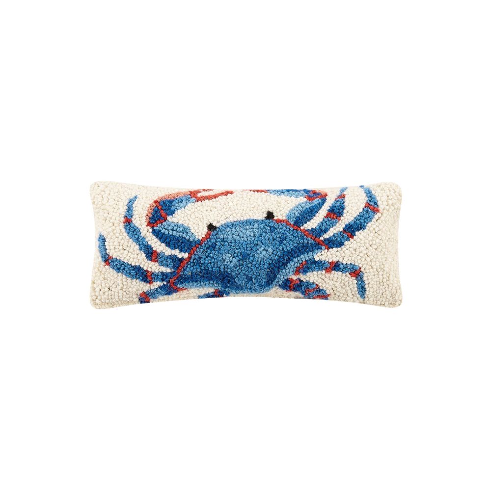 Blue Crab Hook Pillow- 12x5