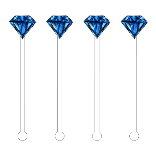 Azul Diamond Acrylic Stir Sticks- Set of 4