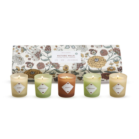 Two's Company Nature Walk Set of 5 Scented Candles in Gift Box