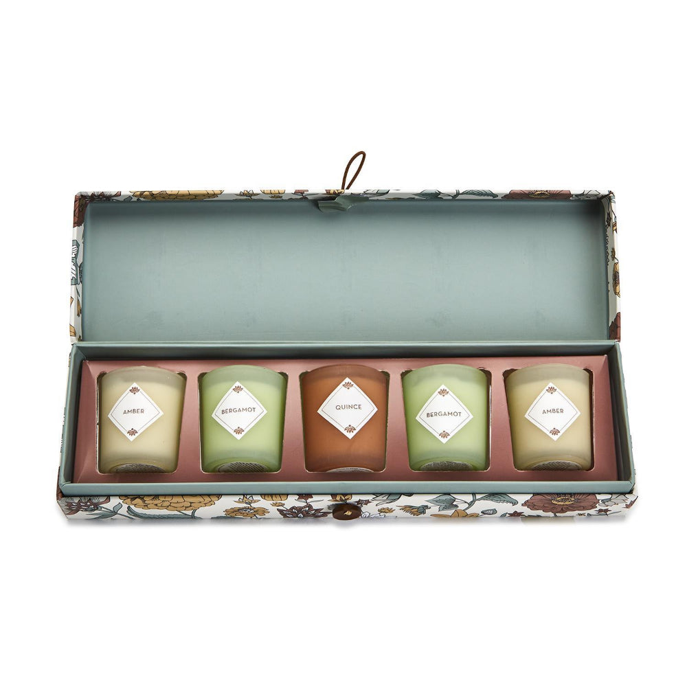 Two's Company Nature Walk Set of 5 Scented Candles in Gift Box