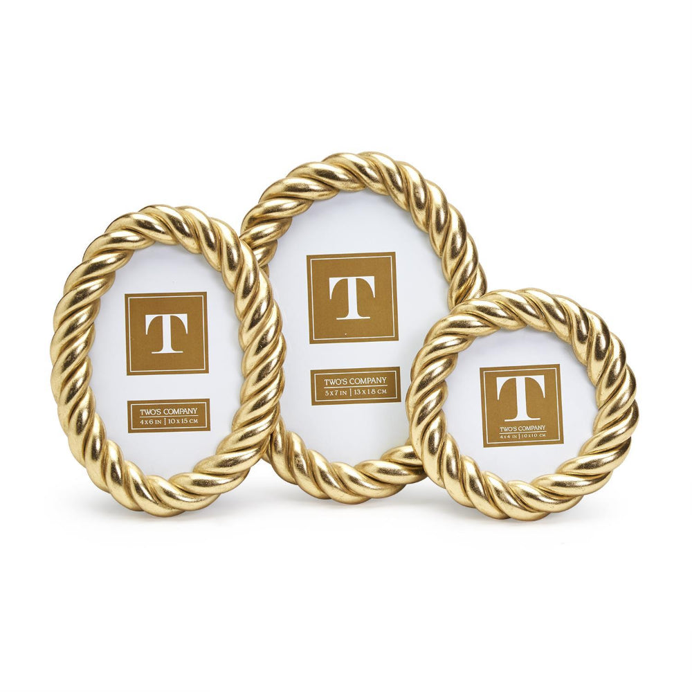 Two's Company Gilded Rope Gold Finish Photo Frame – Smyth Jewelers