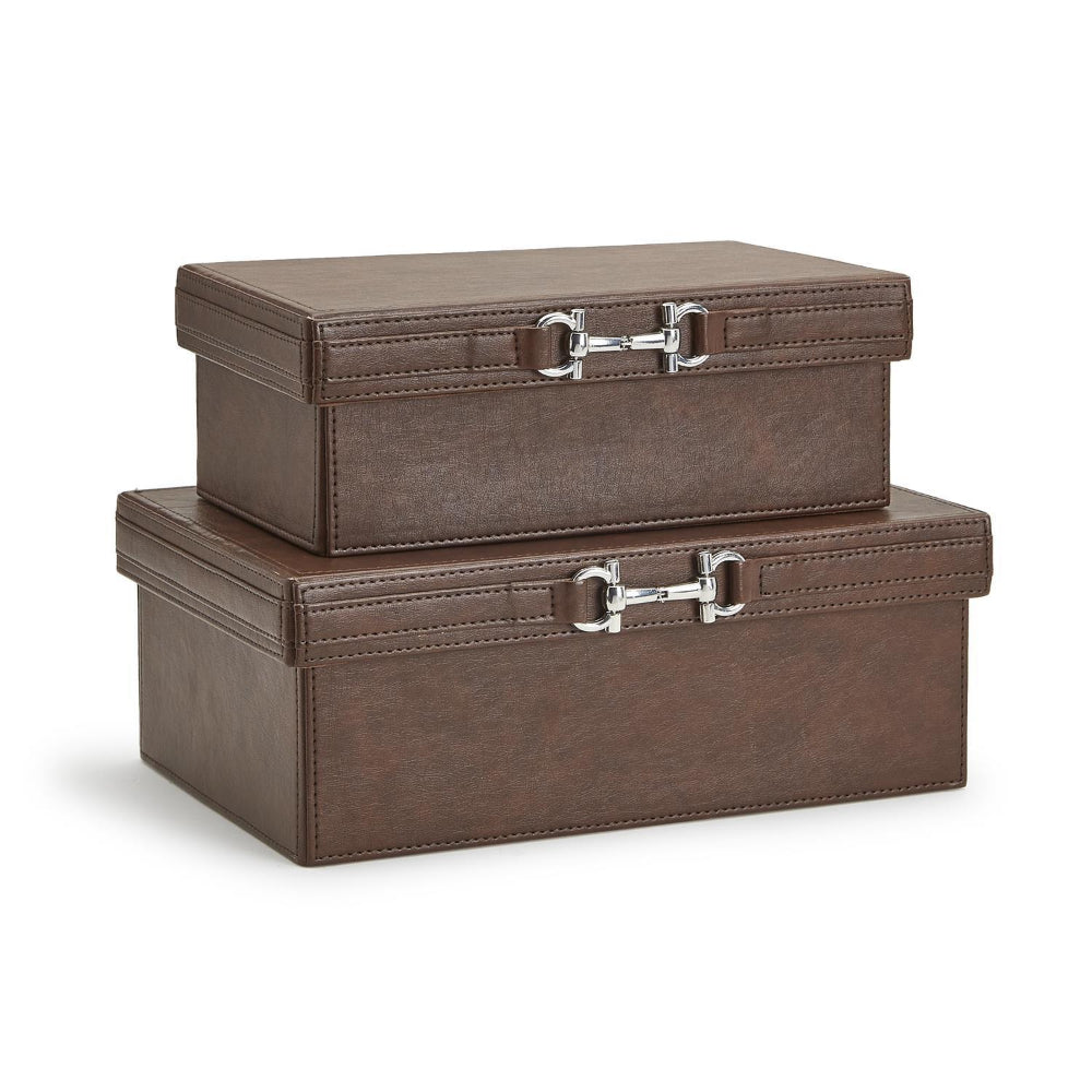 Two's Company Horse Country Decorative Box with Polished Horse Bit Accent