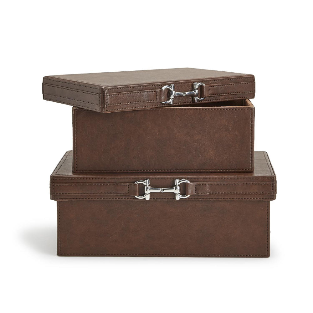 Two's Company Horse Country Decorative Box with Polished Horse Bit Accent