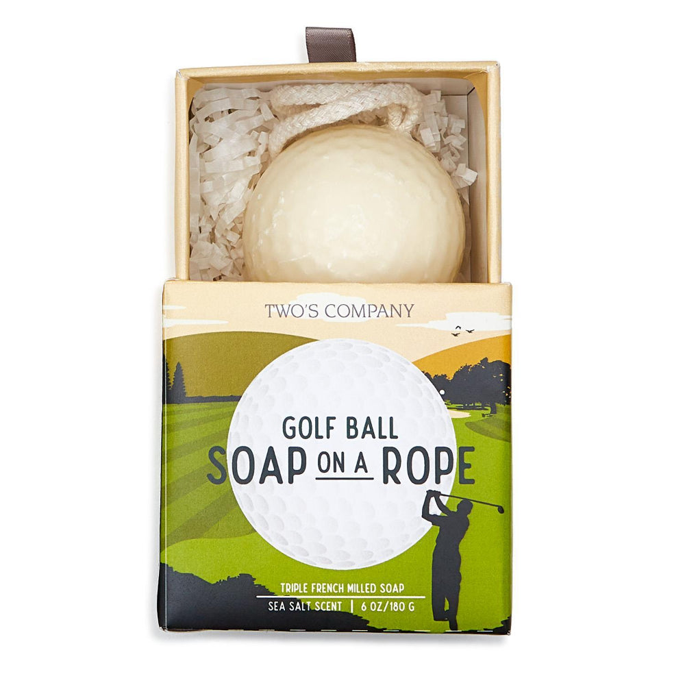 Two's Company Golf Ball On A Rope Triple French Milled Soap with Sea Salt Scent in Gift Box