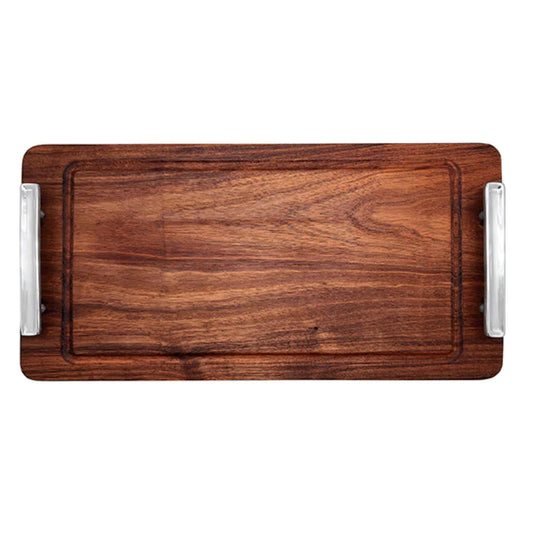 Mariposa Signature Handled Dark Wood Tray