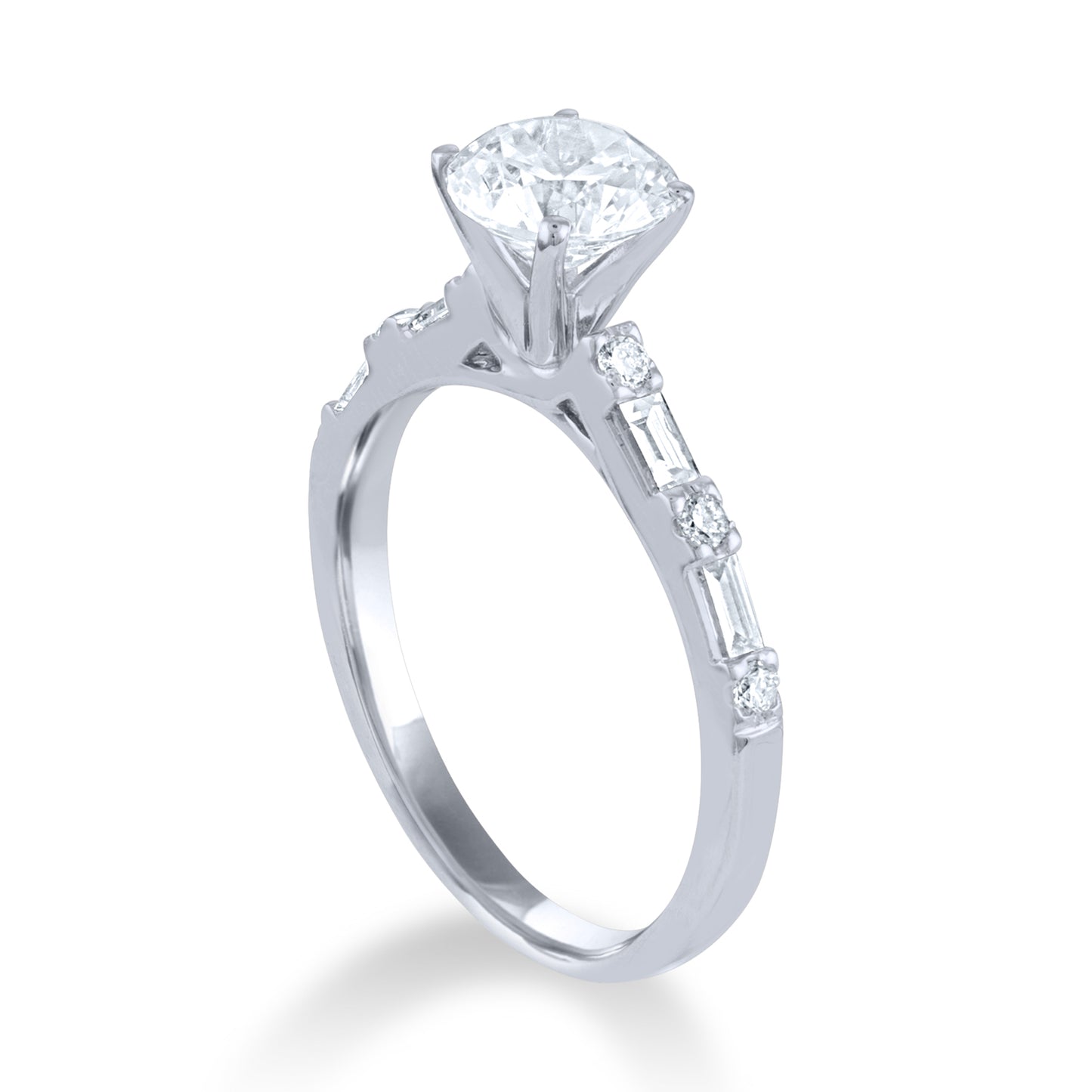 14k Alternating Baguette Engagement Ring