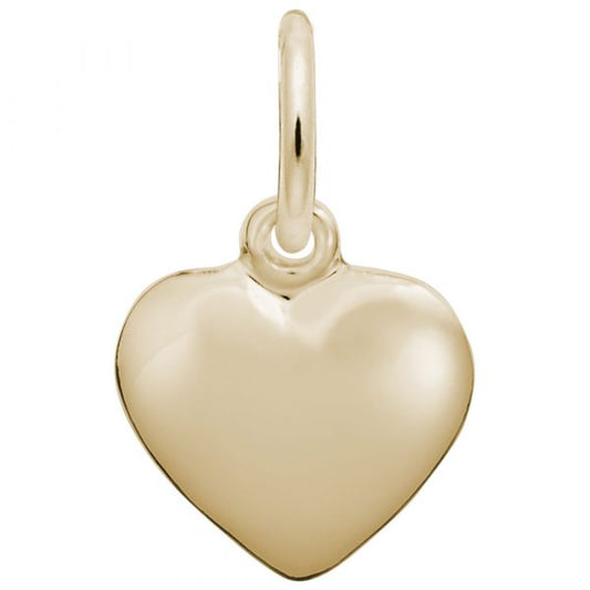 14k Gold Puffed Heart Charm