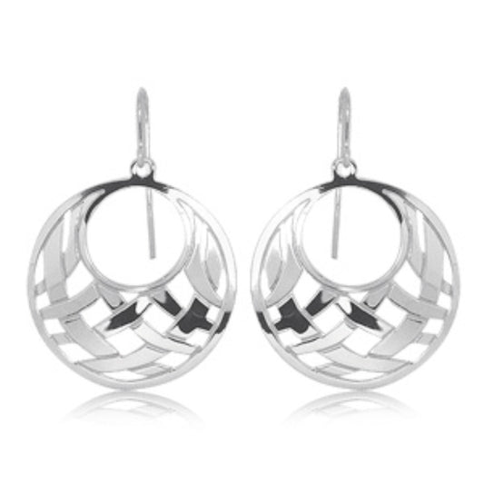 Sterling Silver Open Weave Dangle Earrings