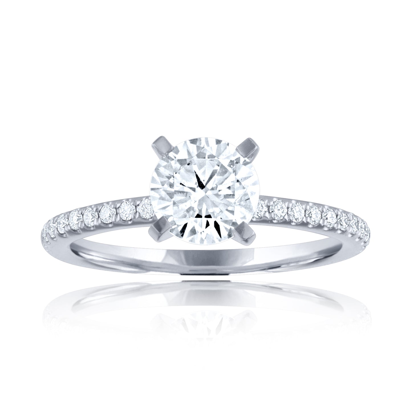 14k Shared Prong Engagement Ring