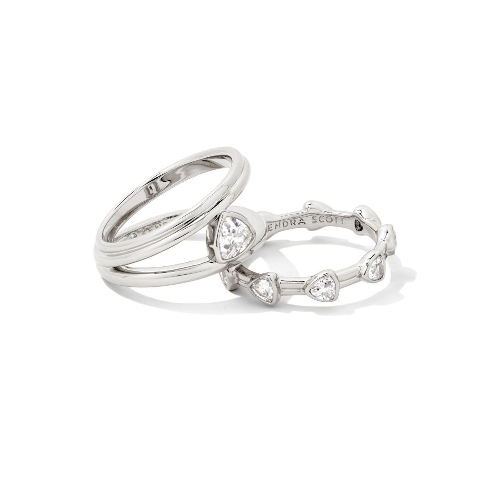 Kendra Scott Arden Triple Ring Set in White Crystal